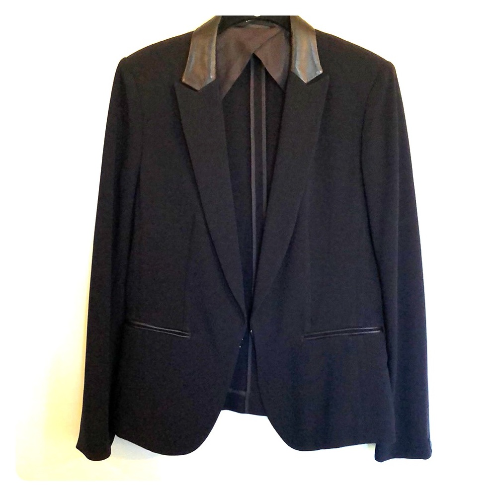 Rag & Bone tux blazer with leather collar